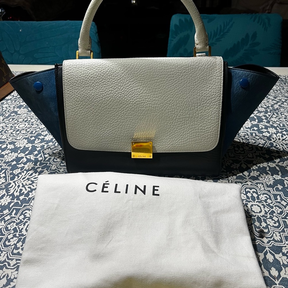 Tricolor Leather Handbag